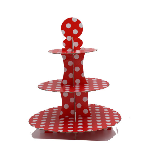 3 Tier Cupcake Stand Red