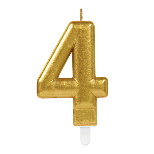 Gold Sparkle Celebration Candle Number 4