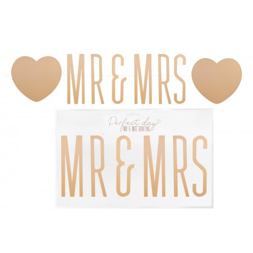 Perfect Day Mr and Mrs Bunting Gold Foil 90cm