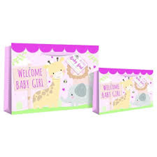 Baby Girl Jungle Scene Gift Bag Standard Size