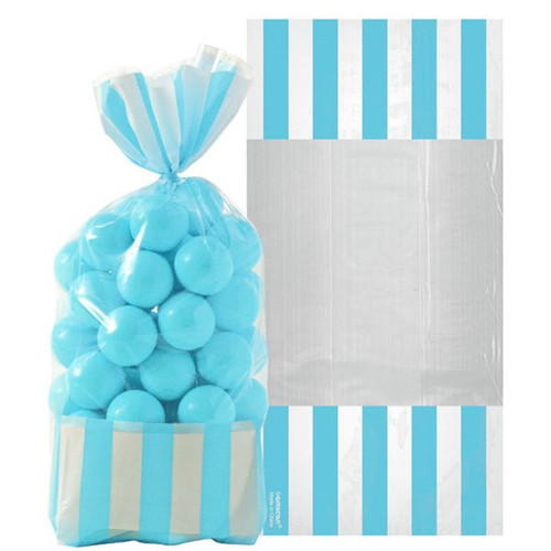 Favor Bag Stripe Robin Egg Blue