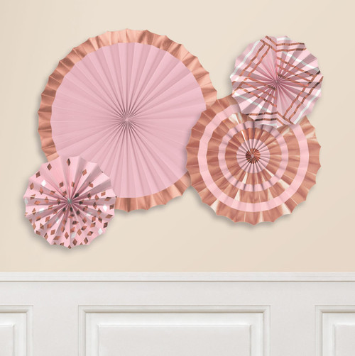 Hot Stamp Paper Fans Rose Gold Blush