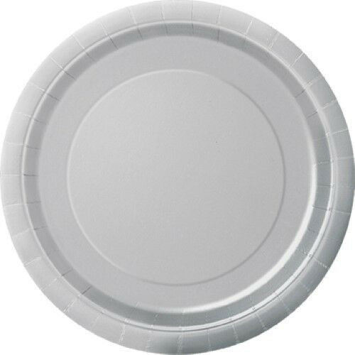 Paper Plates Pk8 9in Silver