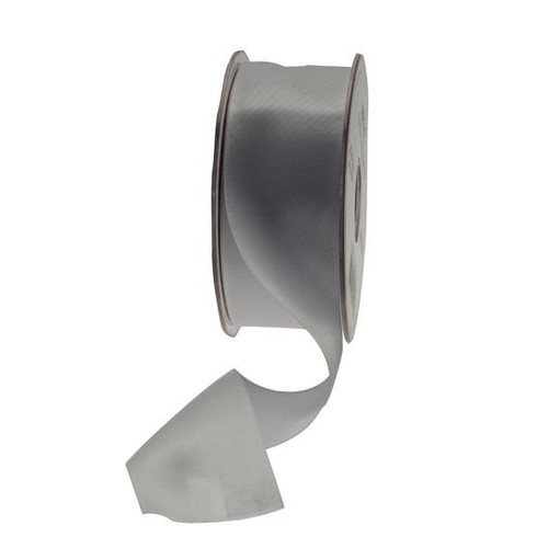 Double Face Satin Ribbon 38mm Silver 20m