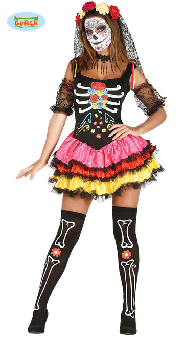 Day of the Dead Short Dress Size Small 36 to 38