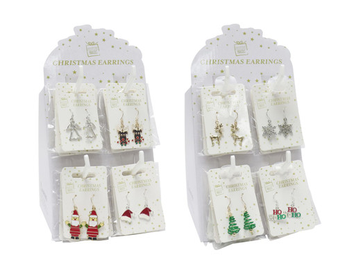 CHRISTMAS EARRINGS METAL CHOICE OF 8 STYLES