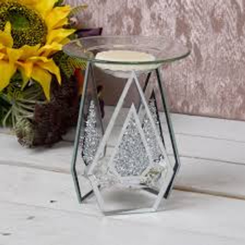 Fragranced Wax Melt And Warmer Silver Glass