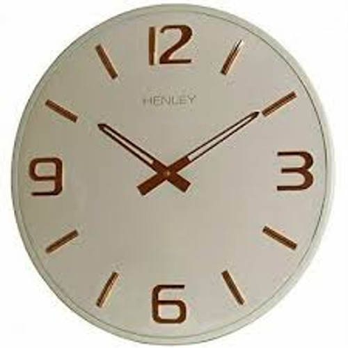 Henley Modern Dome Aluminium 40cm Wall Clock Gold Embossed