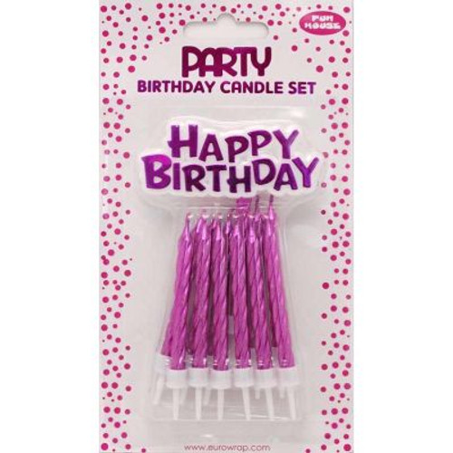 Happy Birthday Candle Set Pink