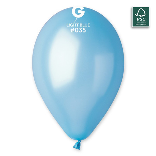 12in Latex Balloons Bag of 50 Light Blue 035