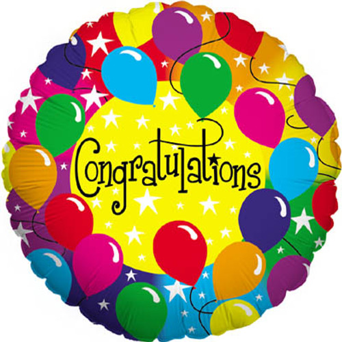 H100 18in Foil Balloon Congratulations Rainbow