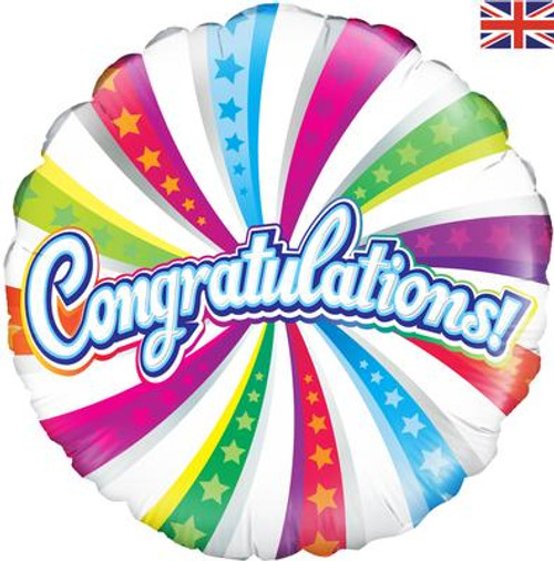 H100 18in Foil Balloon Congratulations Swirl