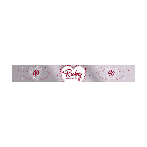 Ruby Anniversary Foil Banner 9ft