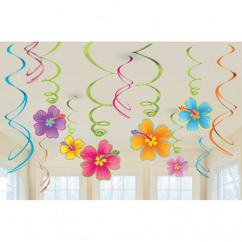 Hawaiian Luau Swirl Decoration Pk12