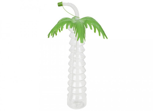 Palm Tree Drinking Cup with Lid and Flexistraw