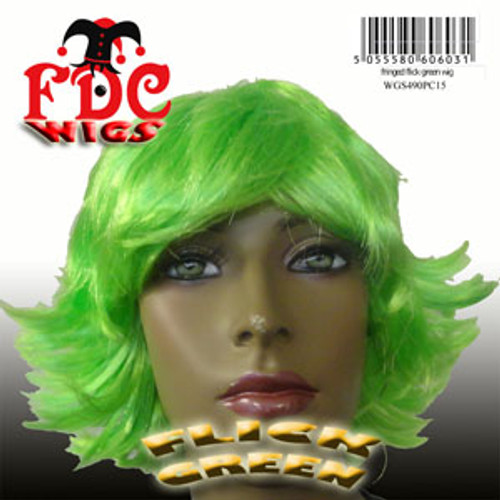 Fringed Flick Wig Green