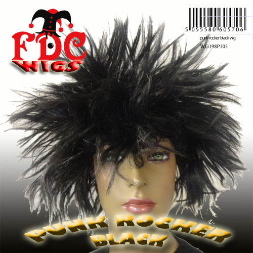 Punk Rocker Wig All Black