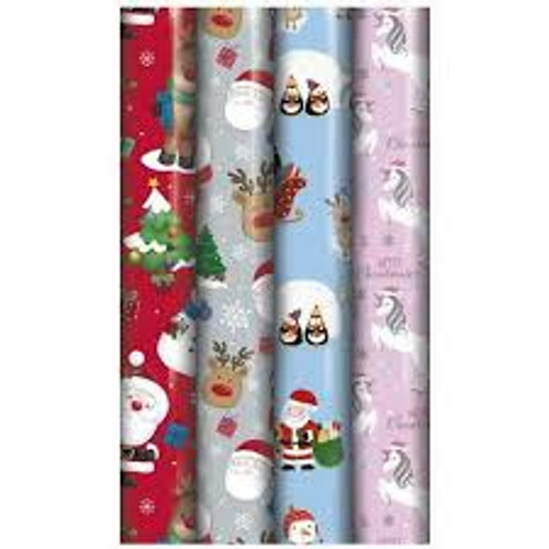 5m Gift Wrap Roll Snowmen And Penguins