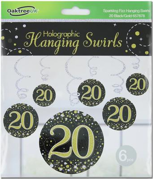 Gold Hanging Swirls Age 20 6pcs