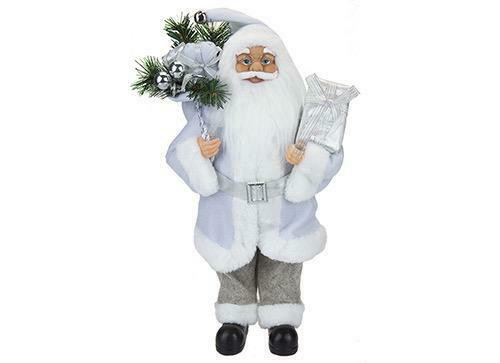 45cm Silver Standing Santa