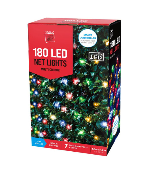 180 LED NET LIGHTS MULTICOLOURED