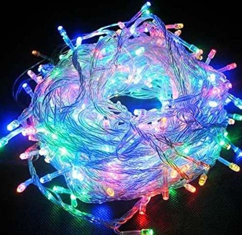 100 LED String Lights Multicolour with Clear Cable