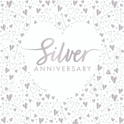 Silver Anniversary Lunch Napkins PK16