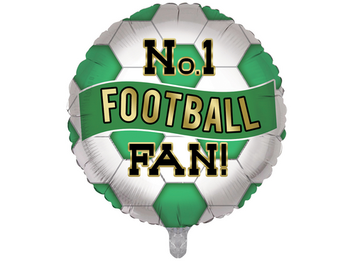 H100 18in Foil Balloon No 1 Football Fan Green and White