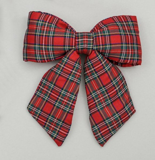 Plush Tartan Decoration Bow 48cm