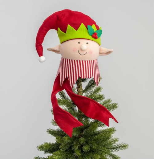 Fabric Elf Tree Topper 30cm