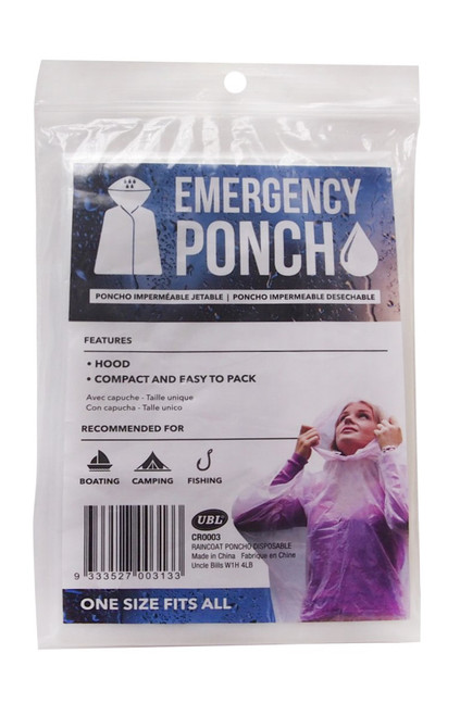 PONCHO DISPOSABLE ONE SIZE