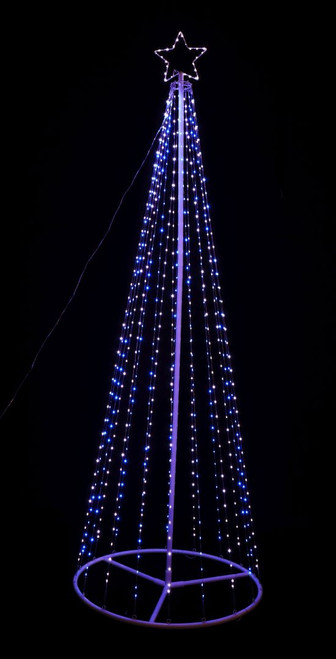LED PIN LIGHT STRANDS TREE 2.1m WHITE AND BLUE
