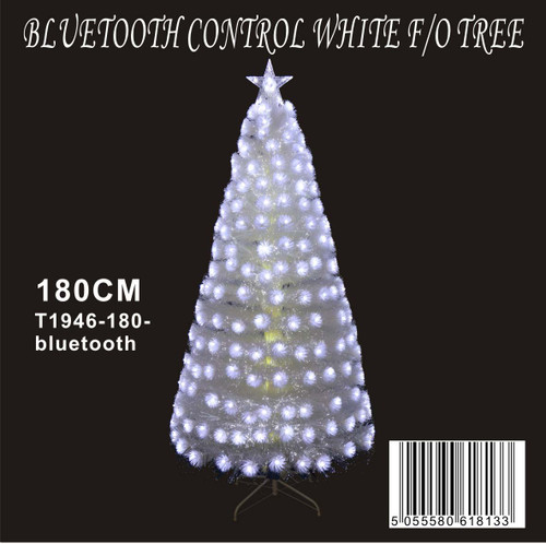 White Fibre optic tree 180cm with bluetooth control