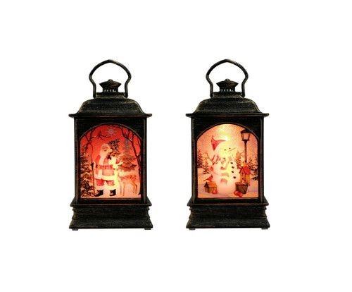 14cm Santa flickering lantern Battery Operated