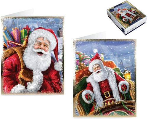 Santa Boxed Luxury Xmas Cards Pk20