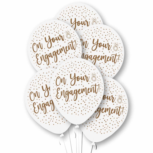 11in Latex Balloons On Your Engagement Pk6