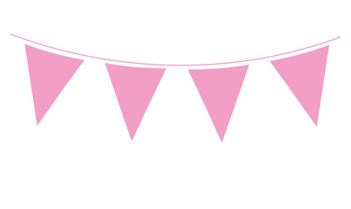 Solid Colour Party Bunting 20 Flags 10m Light Pink