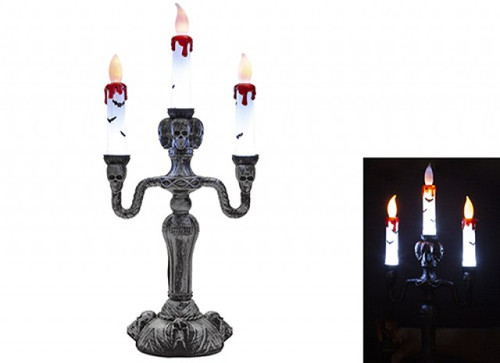 Light Up Triple Candlestick 40cm 3xAA Batteries Not Included