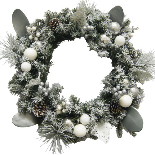 60cm Artic Elegance Wreath 30 LEDS BO Timer