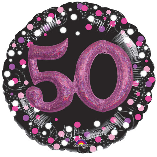H600 3D Foil Balloon Pink Celebration Age 50