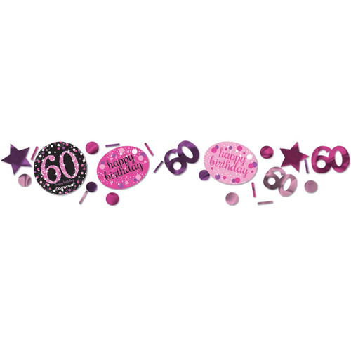 Pink Celebration Age 60 Confetti 34g Pink Celebration Age 60 Confetti 34g