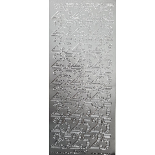 Peel Off  Number 25 Siver Silver