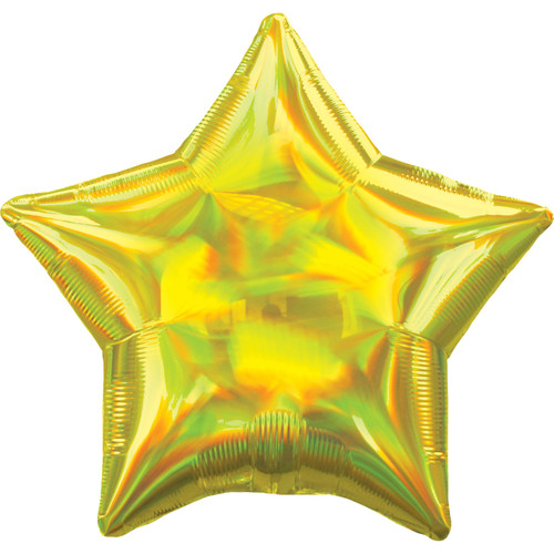 H100 18in Foil Balloon Star Iridescent Yellow