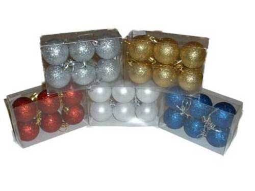 Glitter Bauble 6x60mm Red