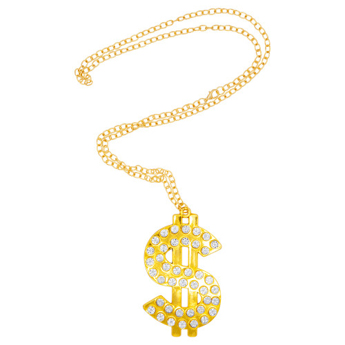 Bling Necklace Dollar Silver