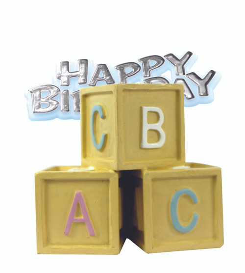 Cake Topper Baby Blocks Resin