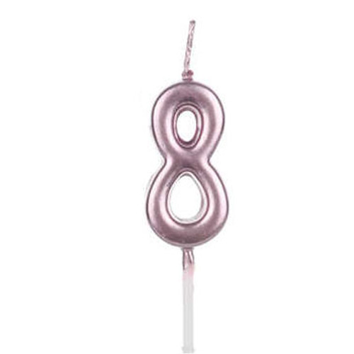 Rose Gold Candle Number 8