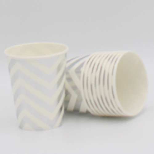 Paper cup Pk10 Silver Chevron