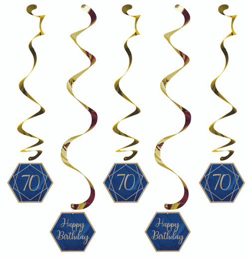 Navy Gold Geode Age 70 Danglers Pk5