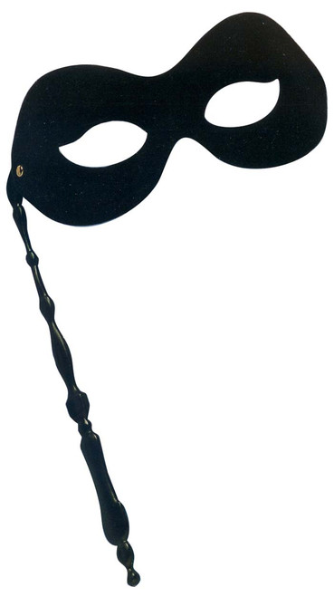 Mask Manhatten Masquerade Black On Stick